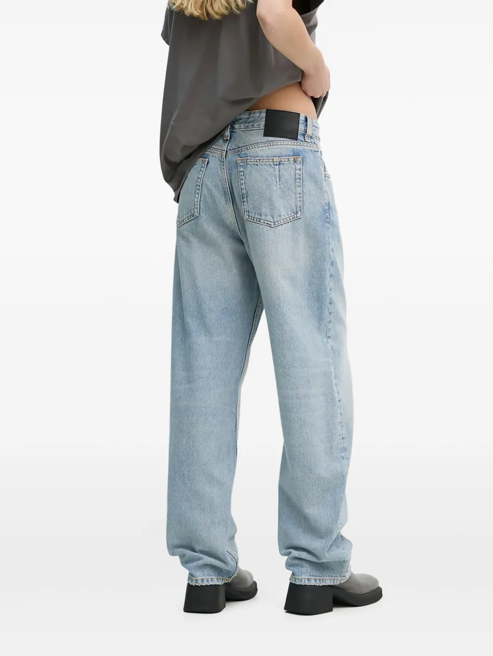 Won Hundred Jeans met logopatch - Blauw