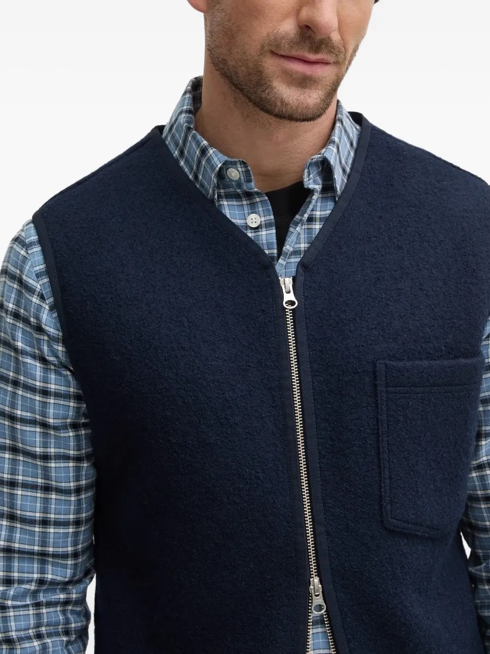 Samsoe & Samsoe Zip-up Vest In Blue