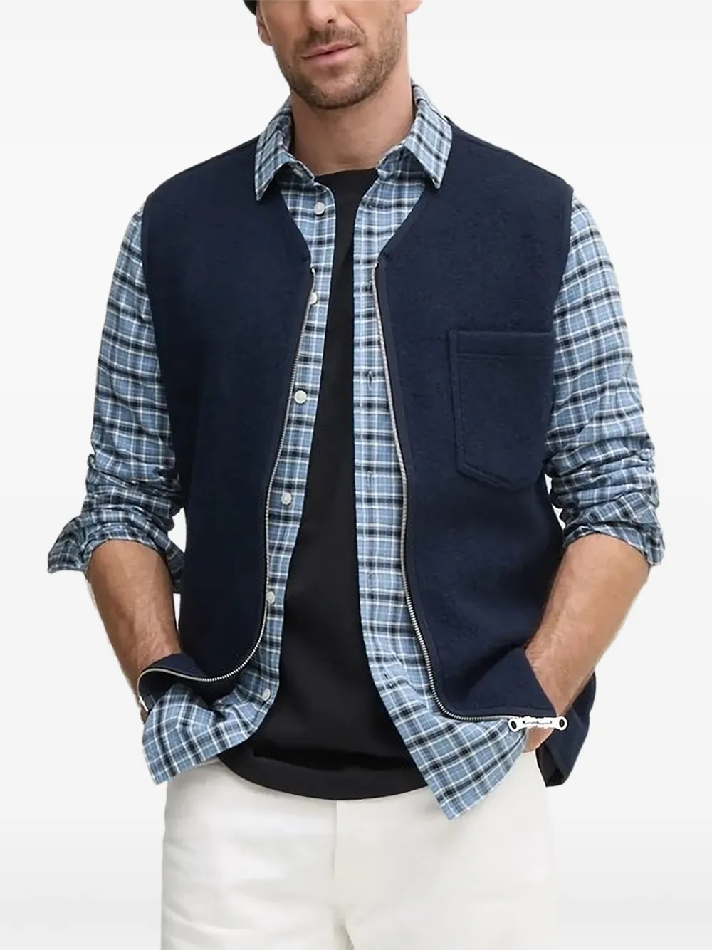 SAMSOE SAMSOE zip-up vest | Blue | Image 1