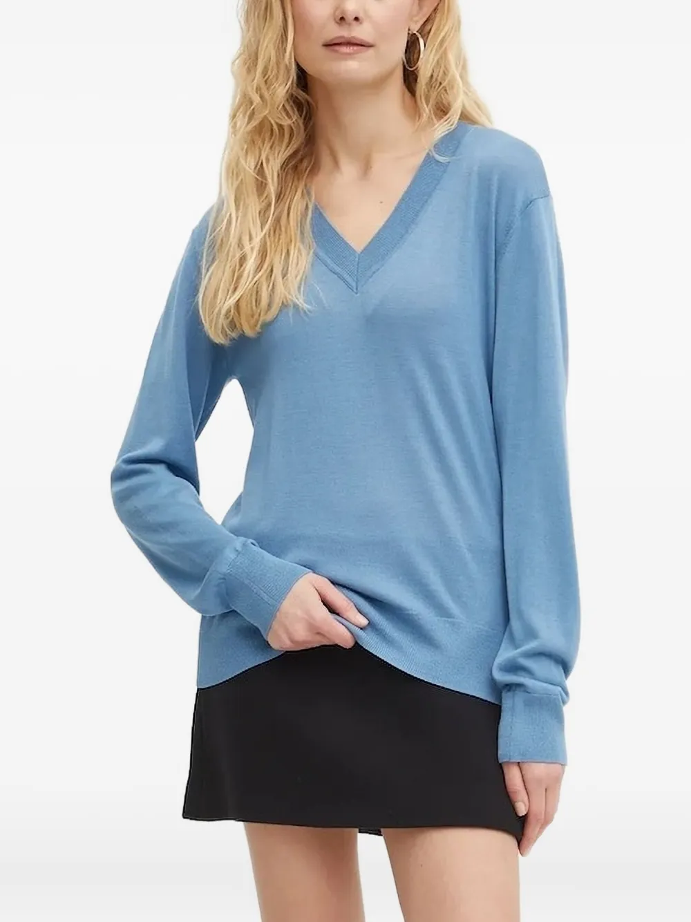 SAMSOE SAMSOE v-neck top | Blue | Image 1
