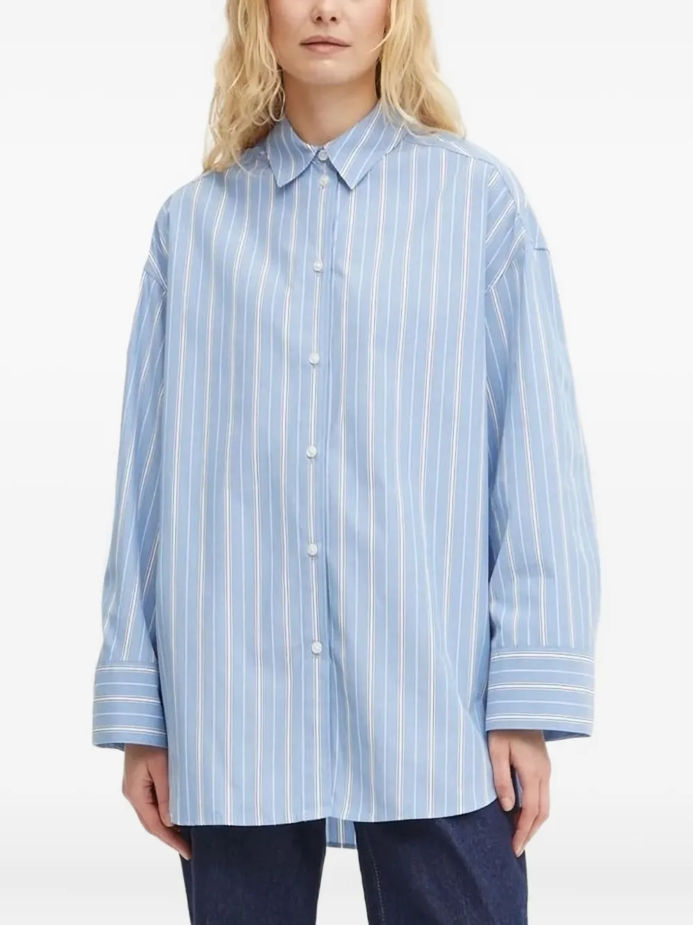Samsoe & Samsoe Striped Button-fastening Shirt In Blue