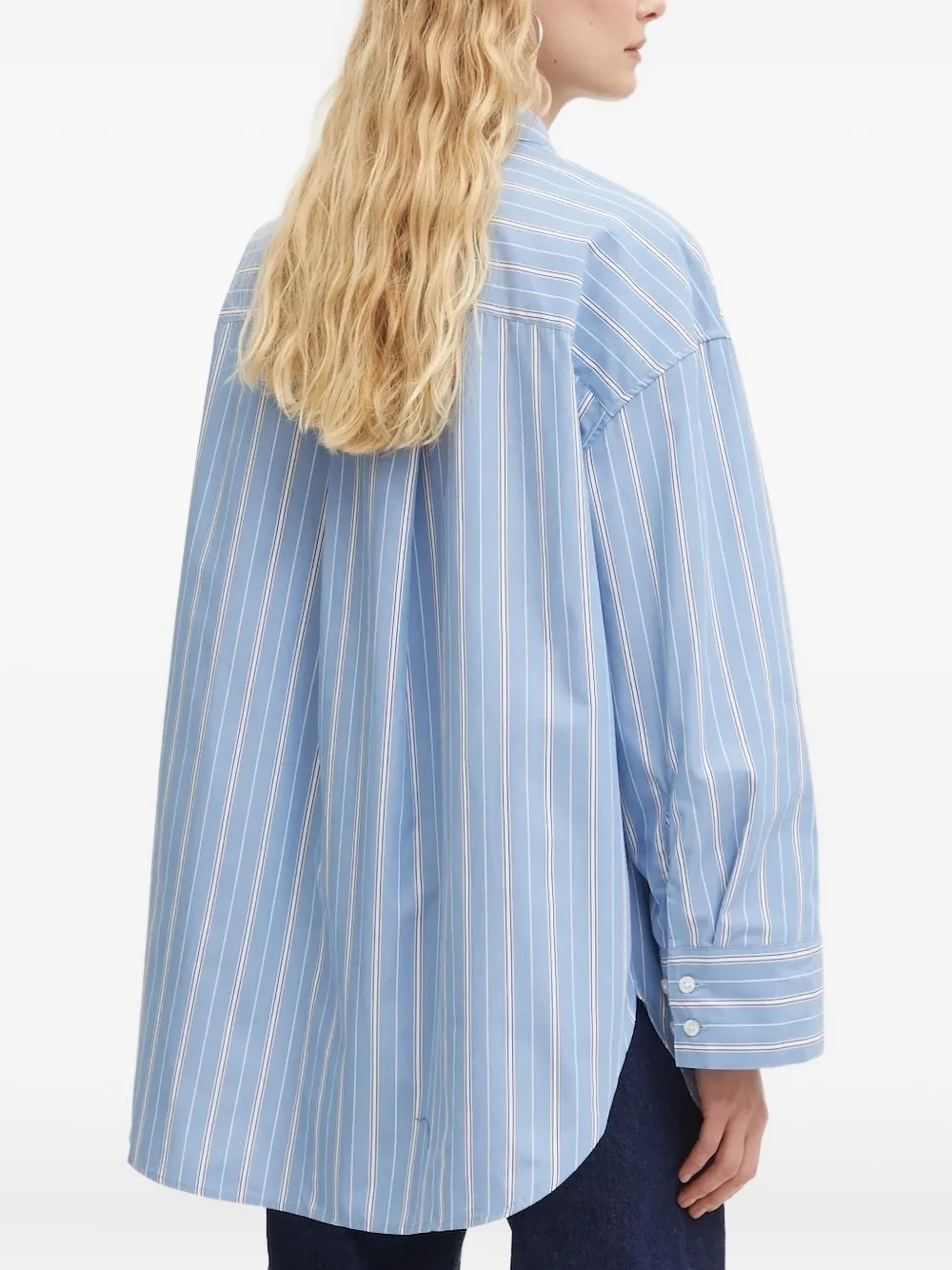 SAMSOE SAMSOE striped button-fastening shirt - Blauw