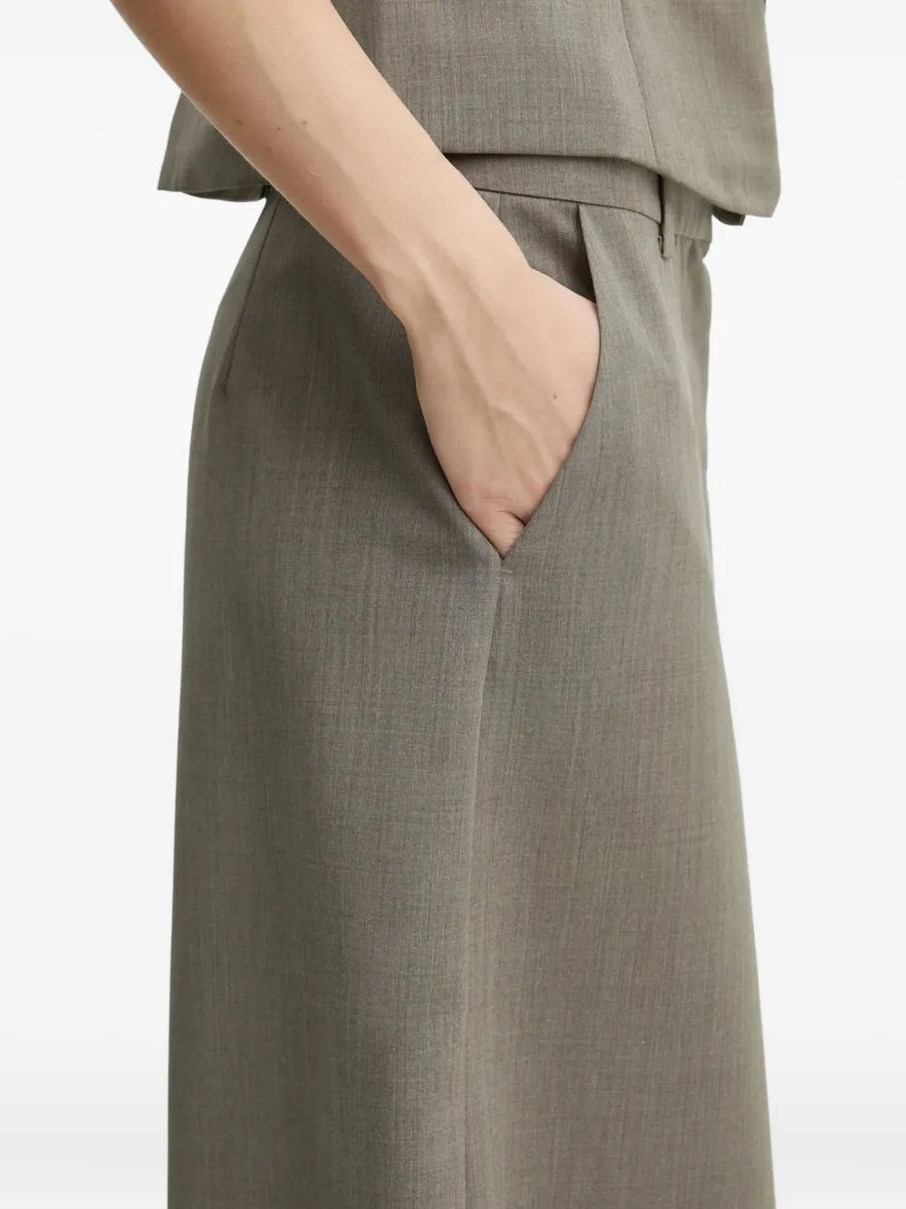 SAMSOE button-front midi skirt Grijs