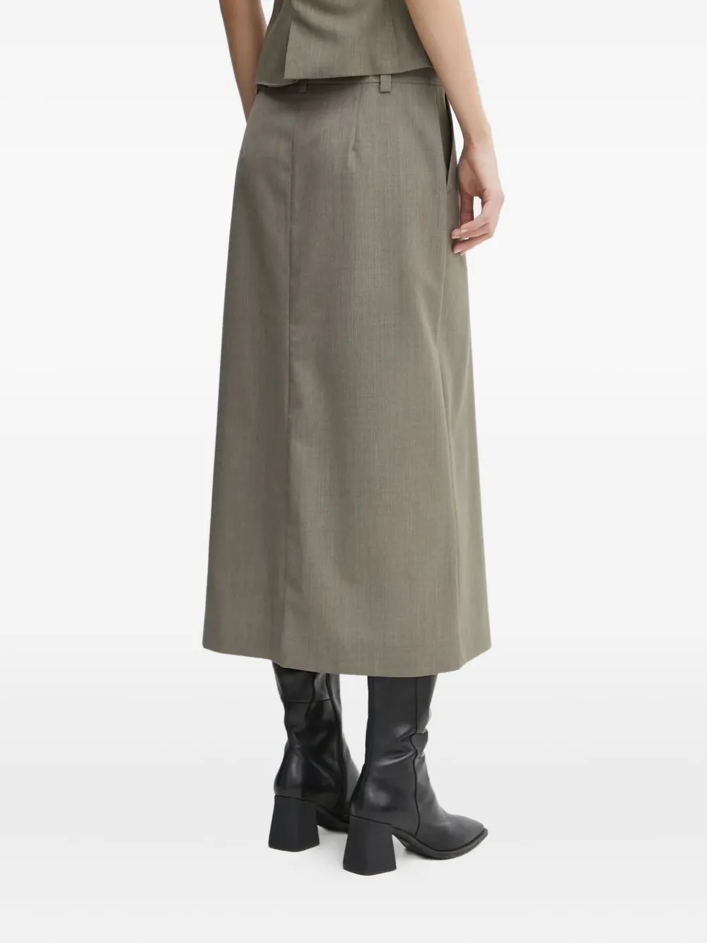 SAMSOE button-front midi skirt Grijs