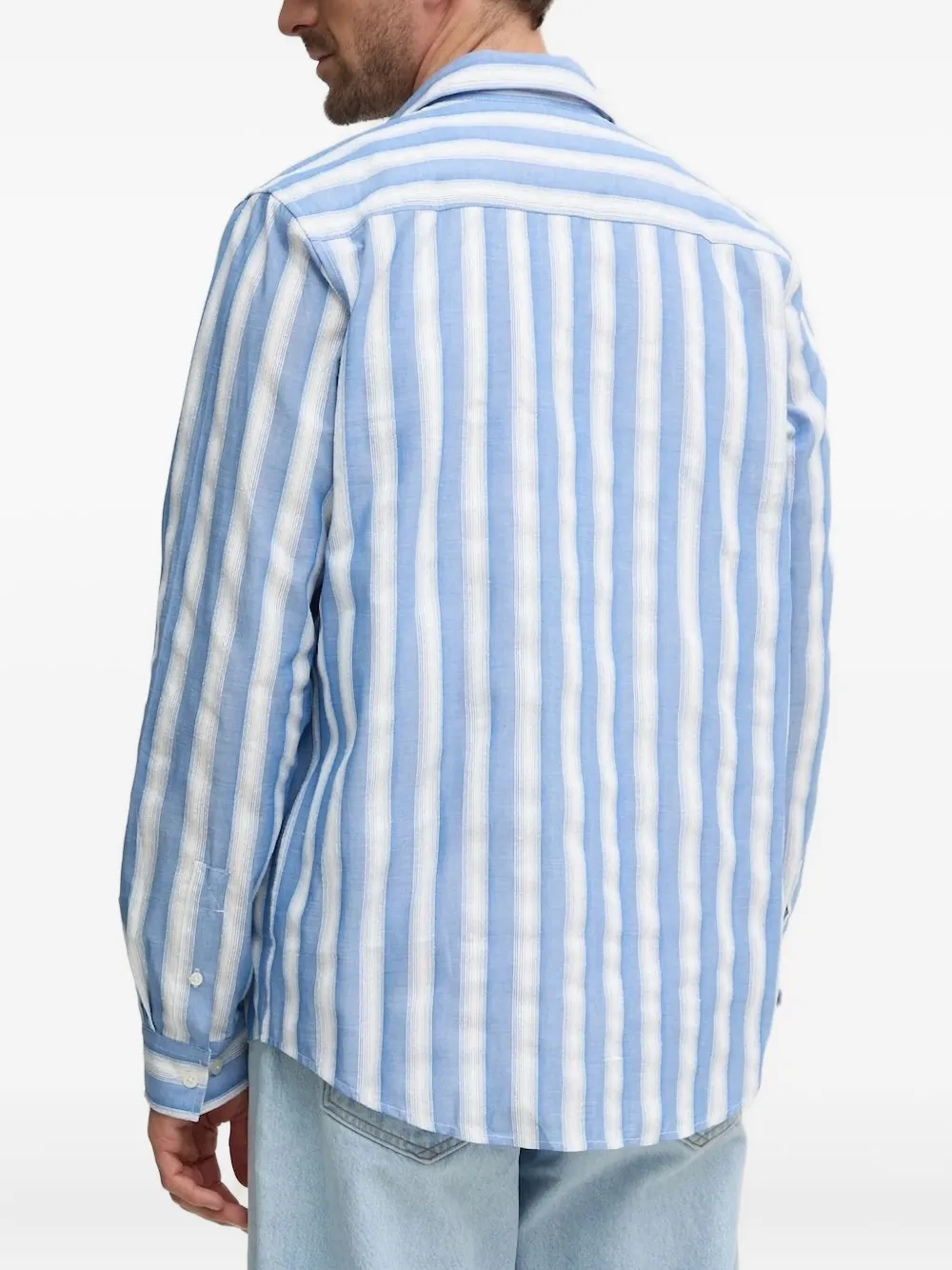 SAMSOE SAMSOE striped shirt - Blauw