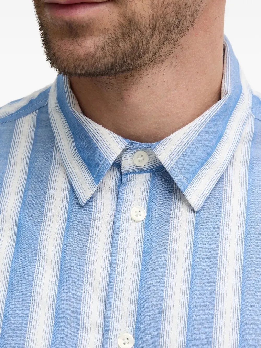 SAMSOE Gestreept overhemd Blauw