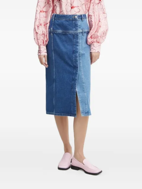 Stine Goya falda midi con paneles vaqueros