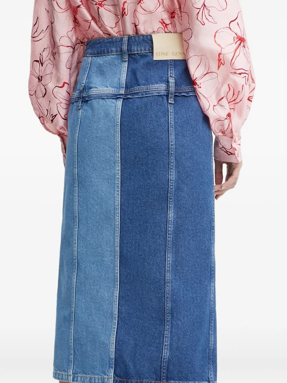 Stine Goya denim-panelled midi skirt | Denim Skirts | Image 2