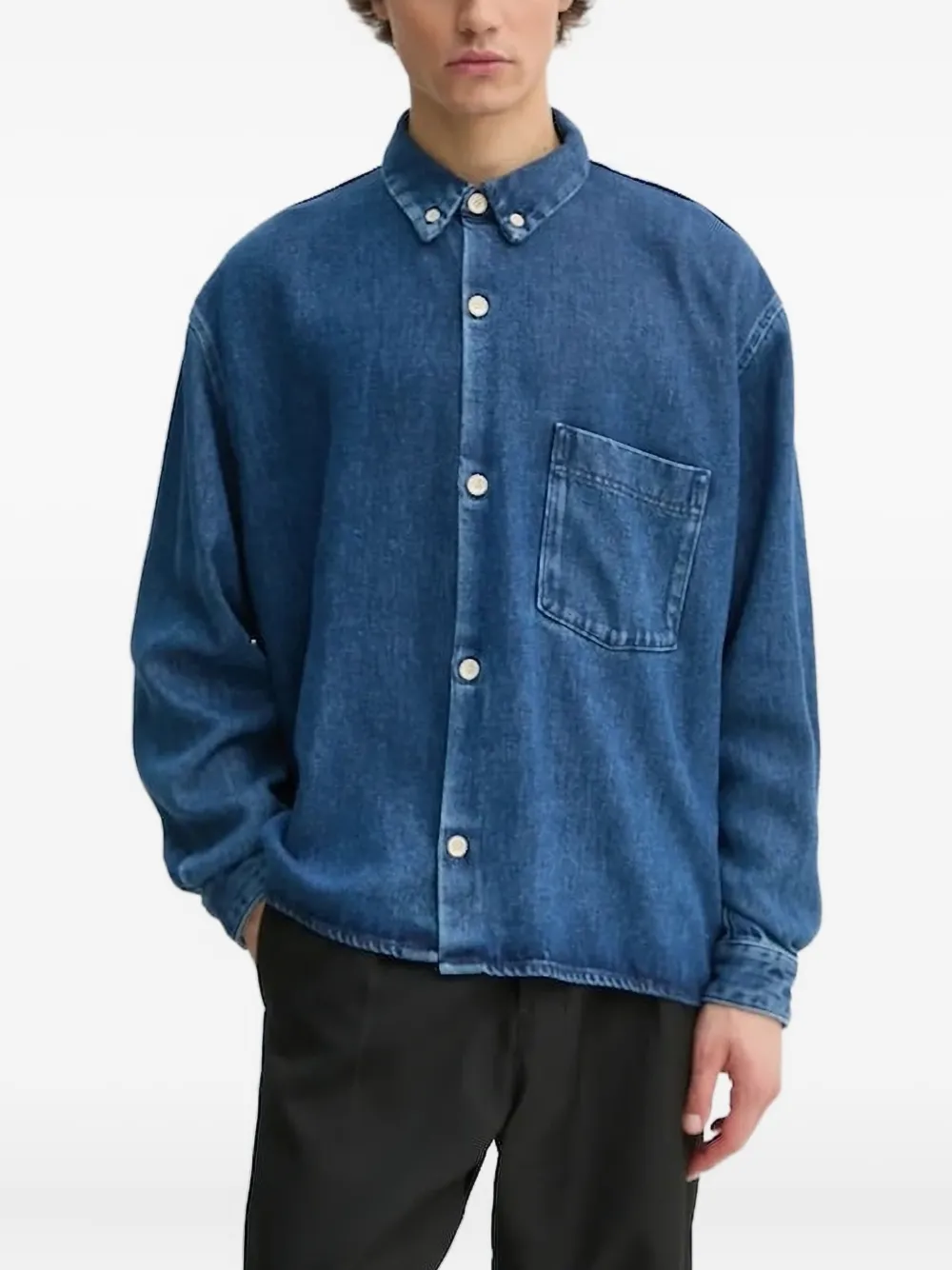 Won Hundred Denim Button-down Shirt In Blue