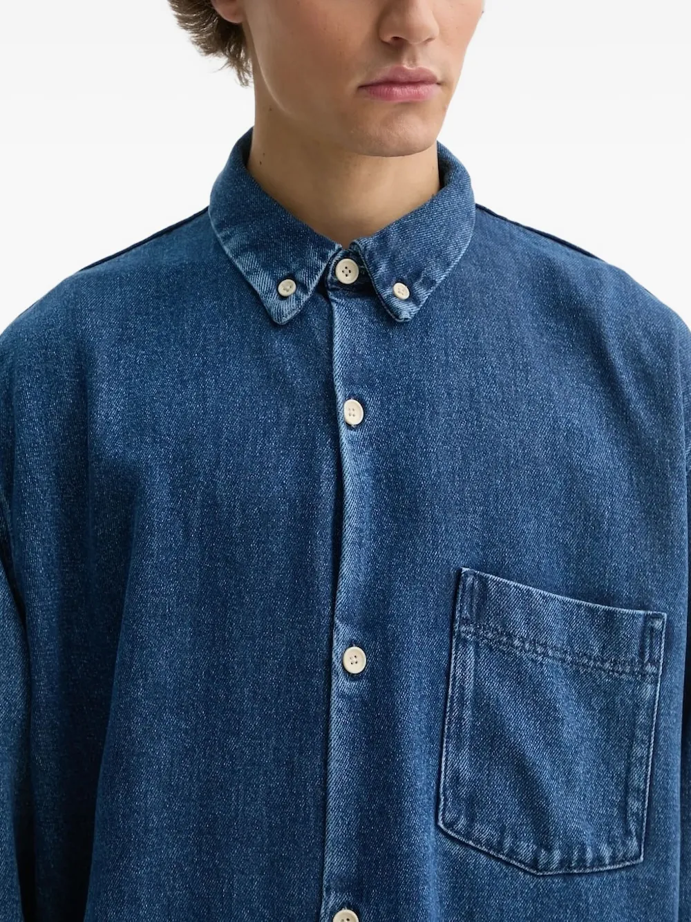 Won Hundred Denim Button-down Shirt In Blue