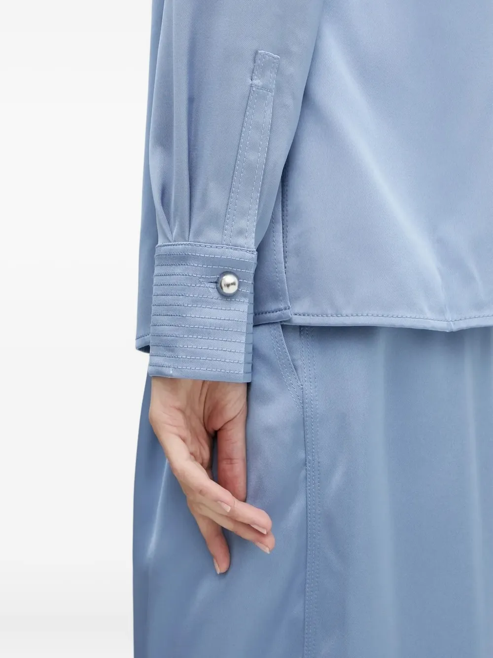 Stine Goya Blouse met satijnen vlakken Blauw