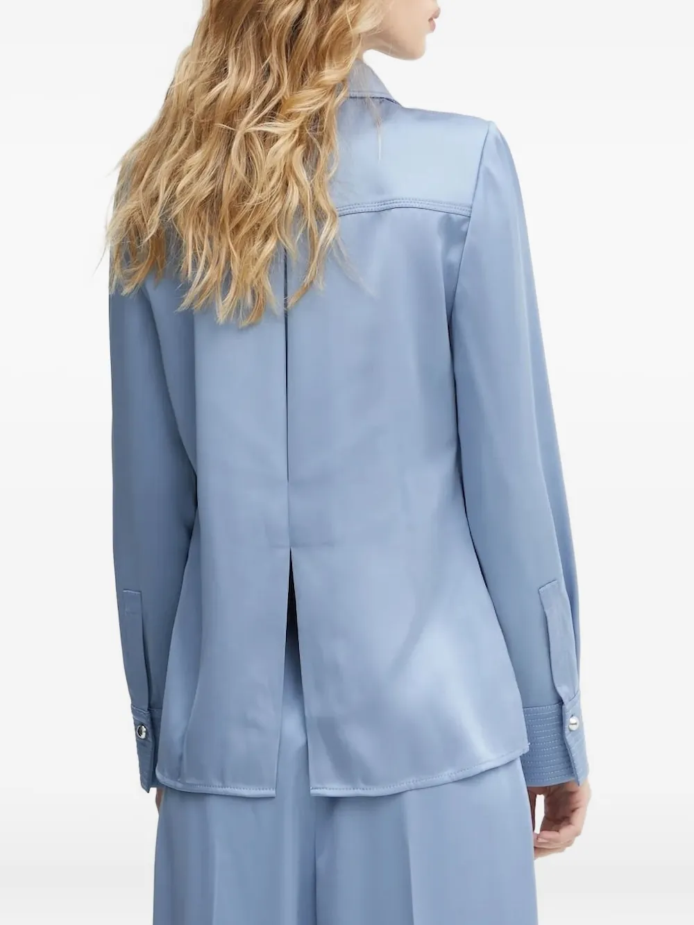 Stine Goya Blouse met satijnen vlakken Blauw