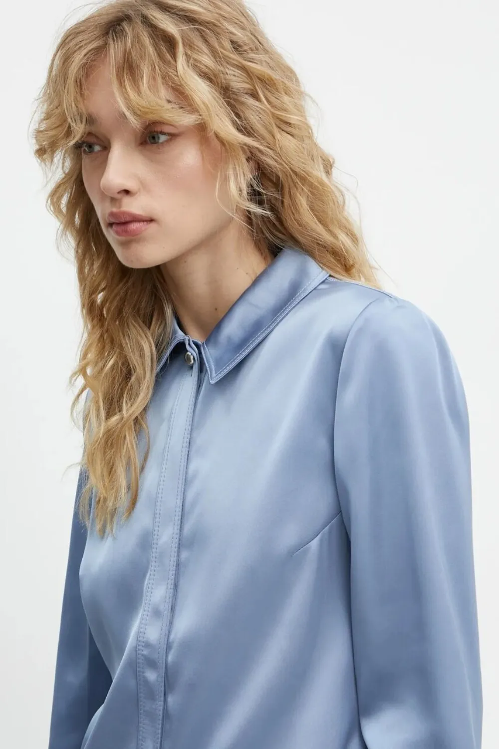 Stine Goya Blouse met satijnen vlakken Blauw