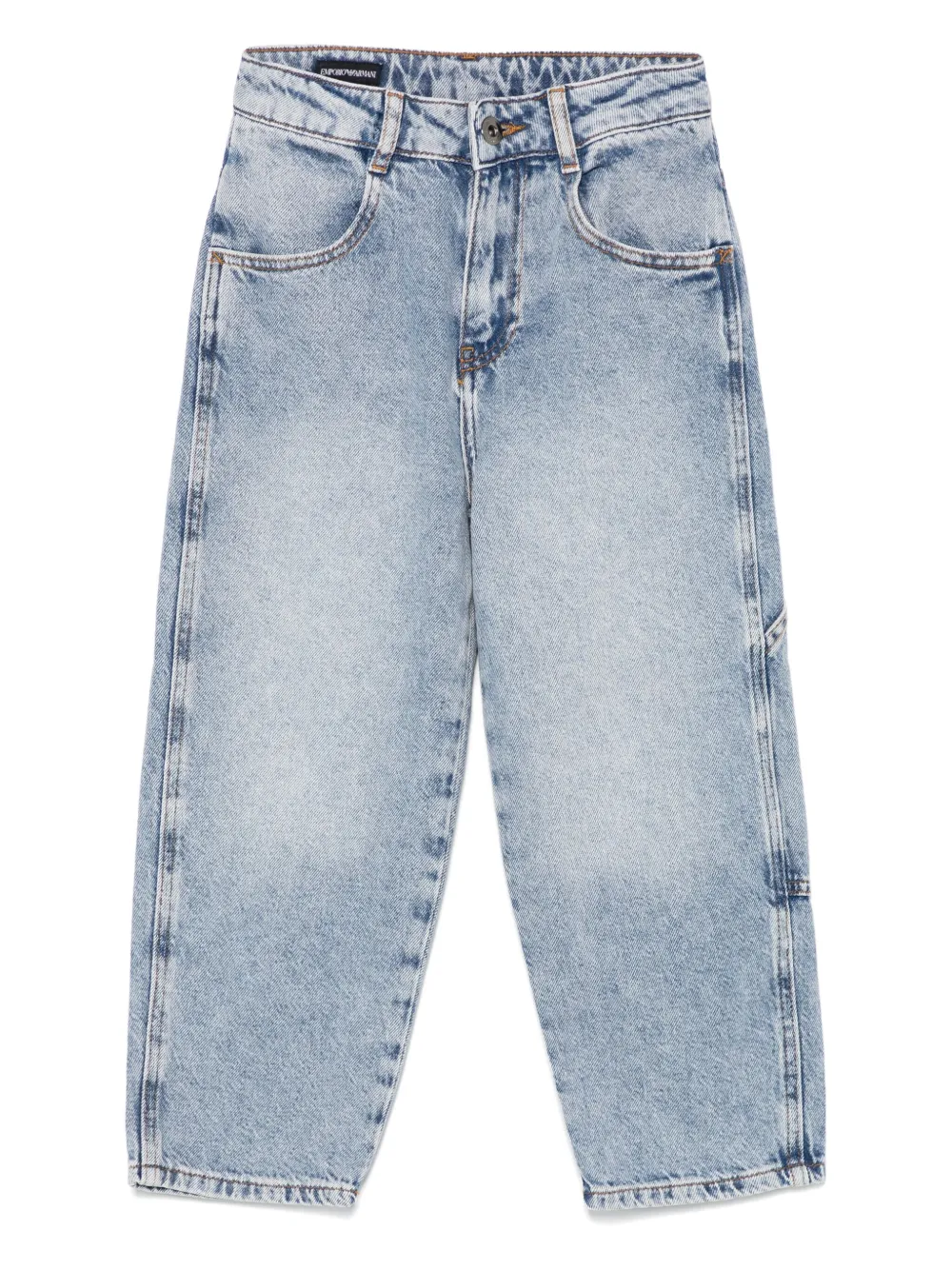 Emporio Ar i Kids Jeans met toelopende pijpen Blauw