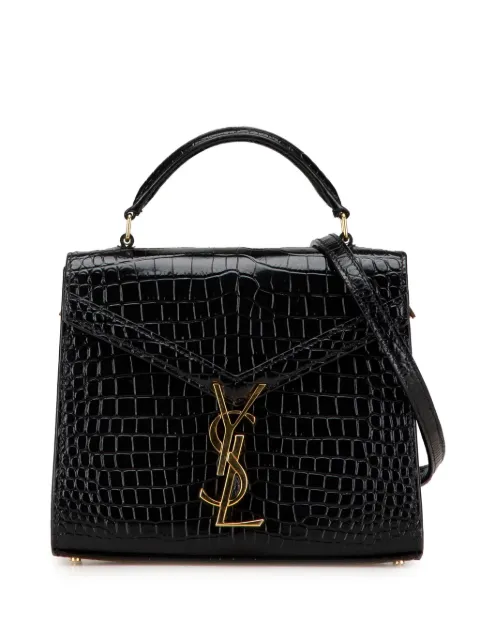 Saint Laurent Pre-Owned 2020 Mini Croc Embossed Monogram Cassandra satchel