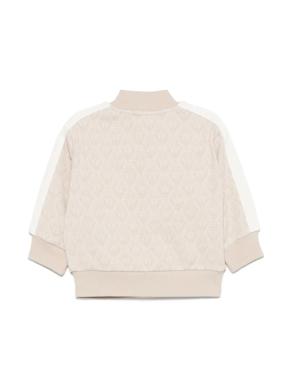 Emporio Armani Kids monogram-jacquard sweatshirt - Beige