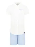 TRUSSARDI JUNIOR cotton shirt and shorts set - White