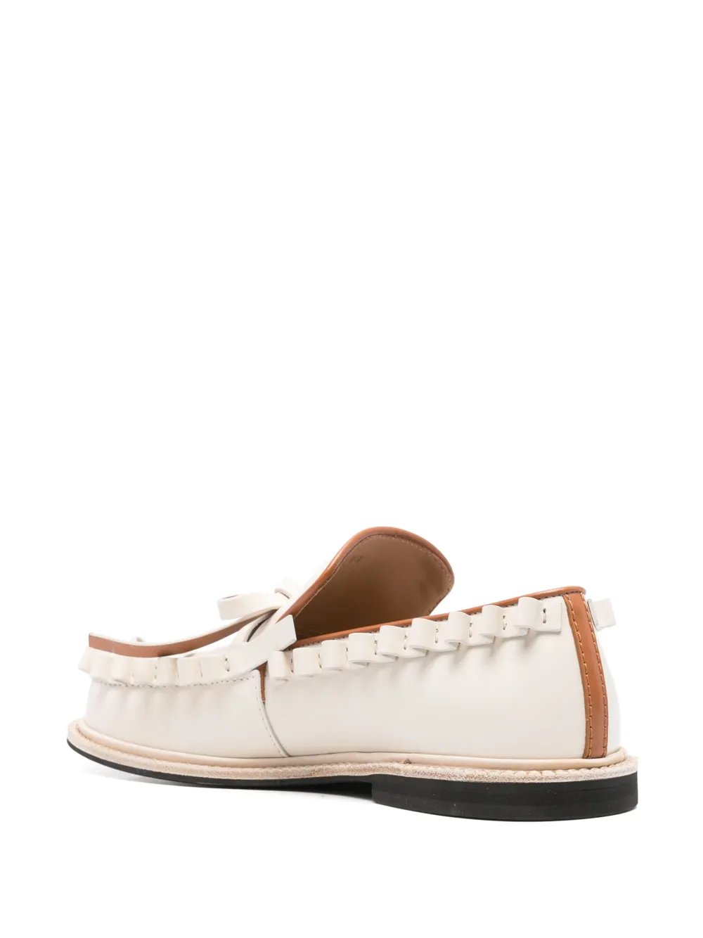 JW Anderson bow-detail leather loafers Neutrals