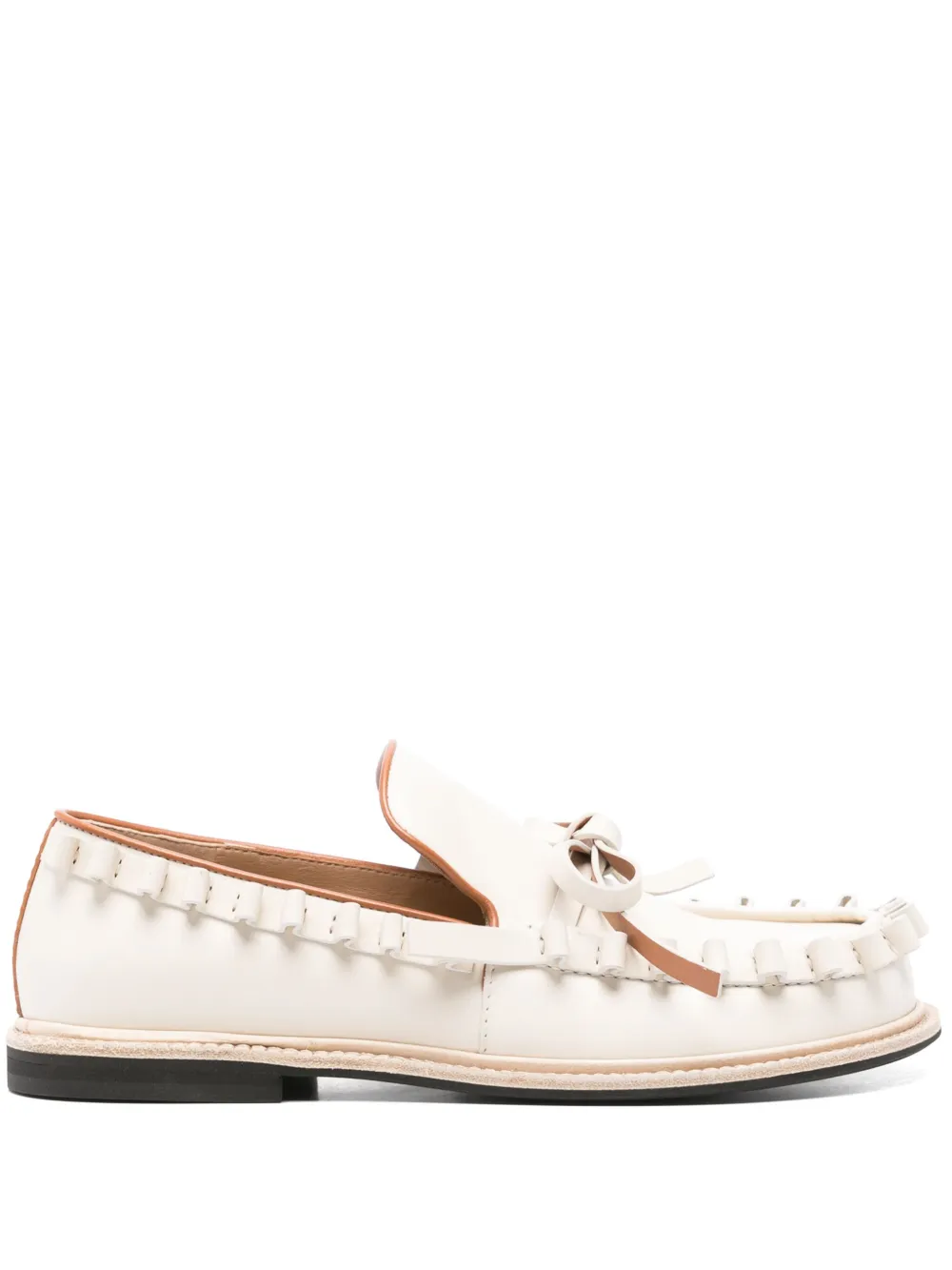 JW Anderson bow-detail leather loafers Neutrals