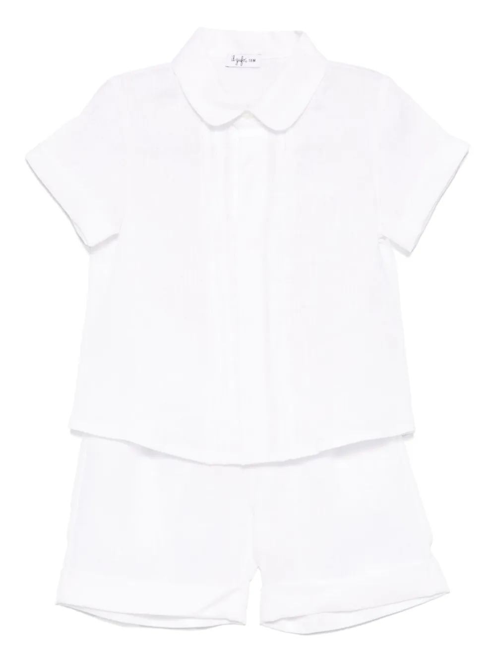 Il Gufo Linen Shirt And Shorts Set In White
