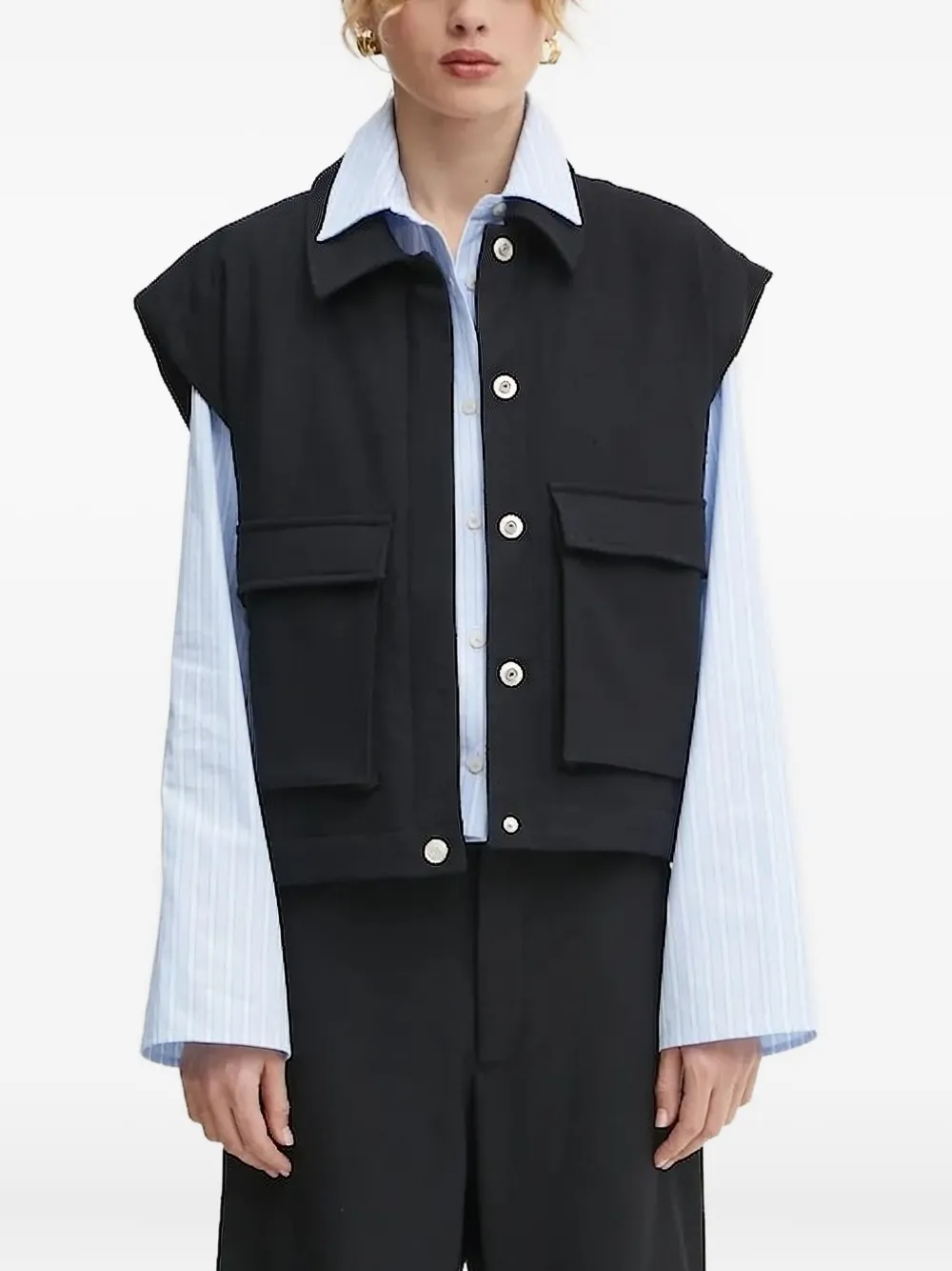 Won Hundred Button-up Vest In Black