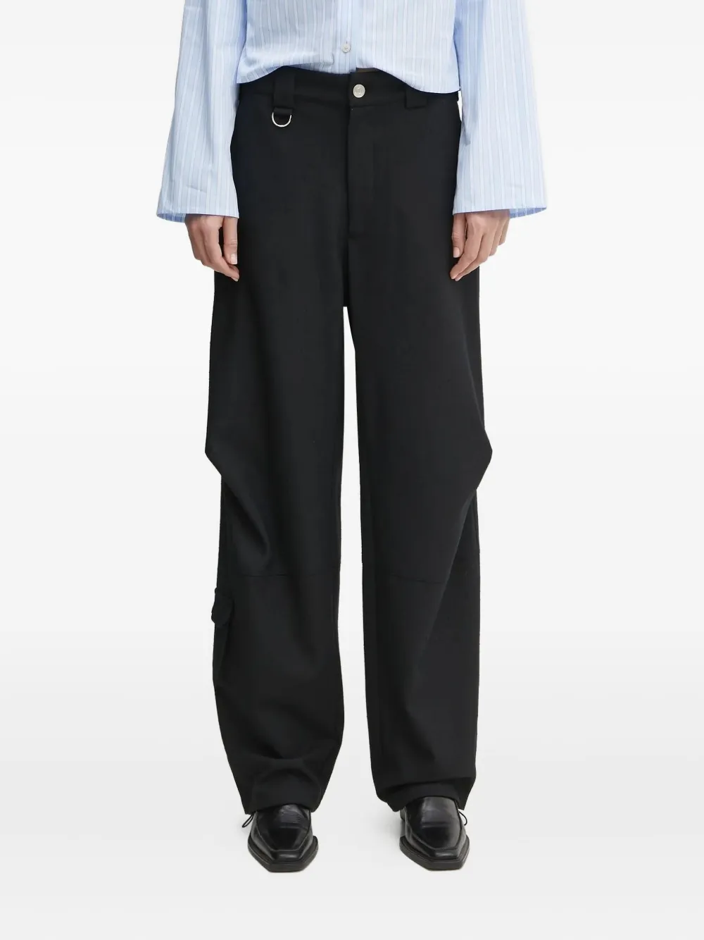 Won Hundred Flap-pocket Draped Trousers In Black