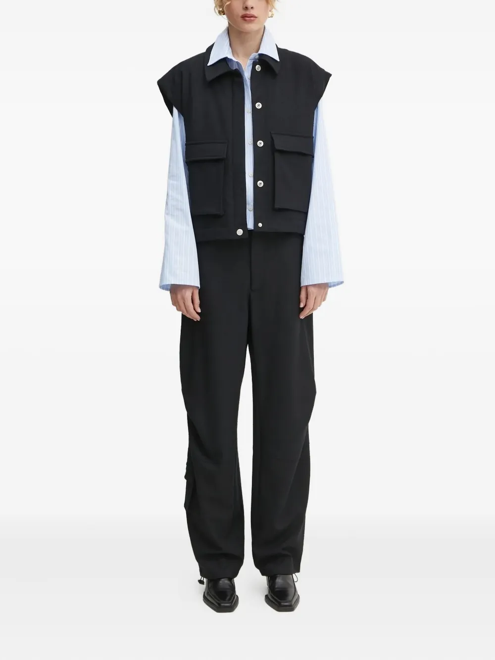Won Hundred flap-pocket draped trousers - Zwart