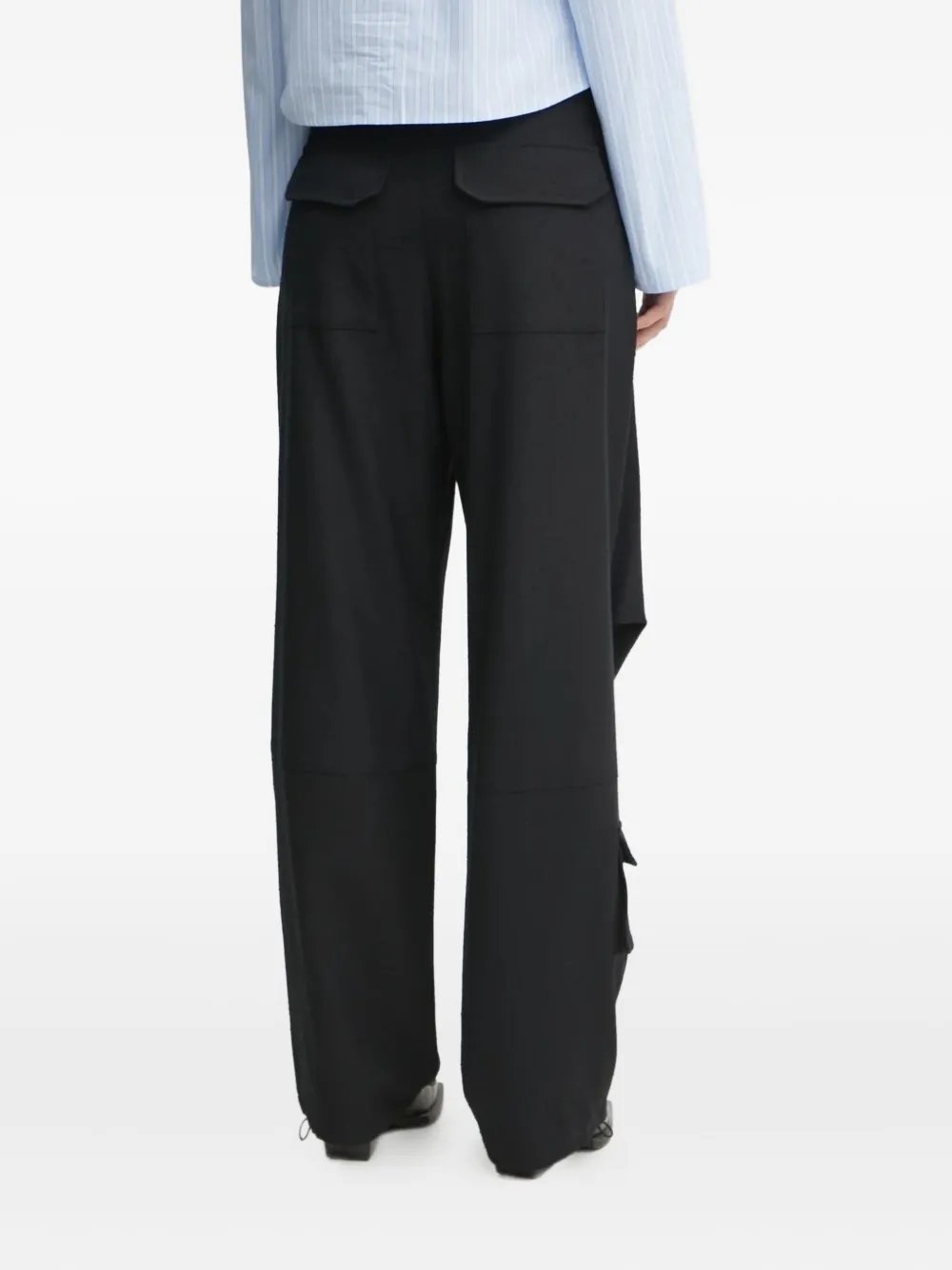 Won Hundred Flap-pocket Draped Trousers In Black