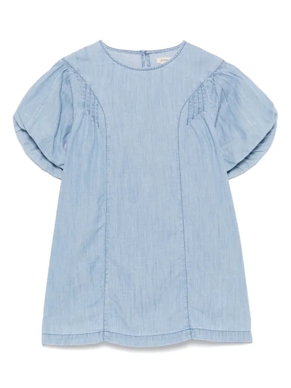 Bellerose Kids Chambray Mini Dress Blue FARFETCH UK