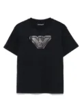 Emporio Armani Kids logo-stamp T-shirt - Blue