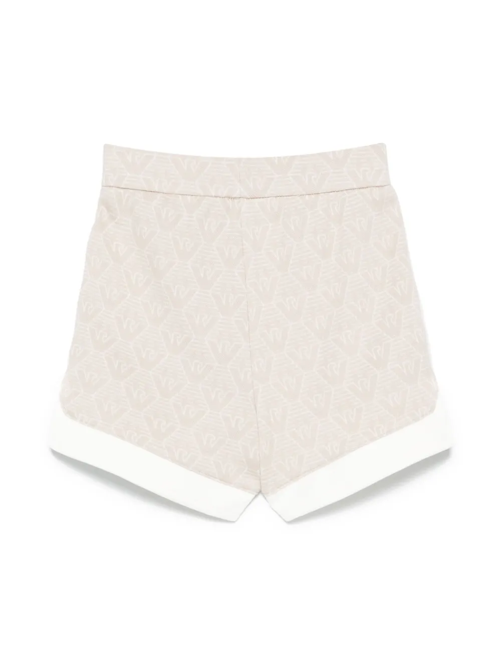 Emporio Armani Kids logo-jacquard jersey shorts - Beige