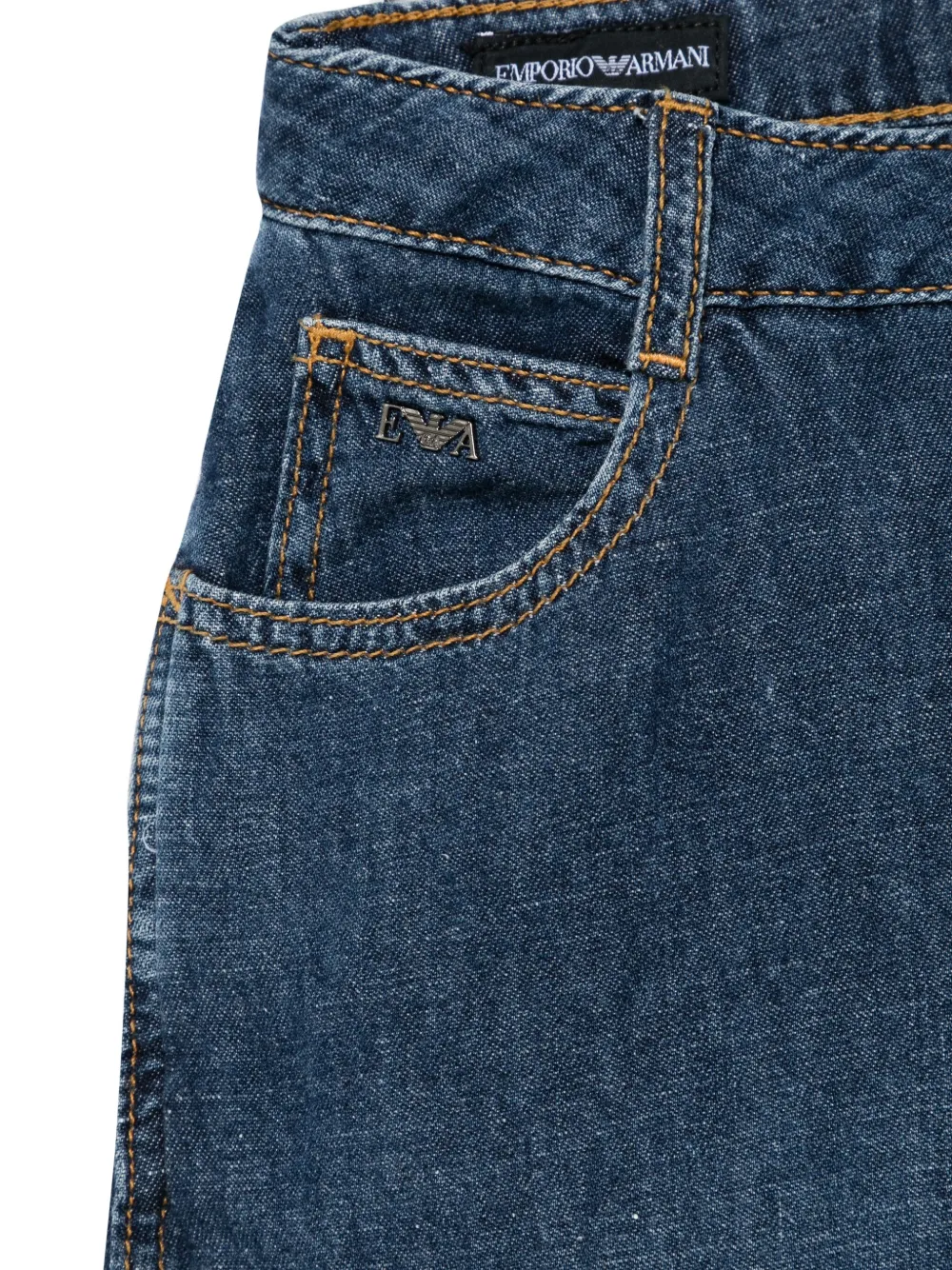 Emporio Armani Kids Jeans met toelopende pijpen Blauw