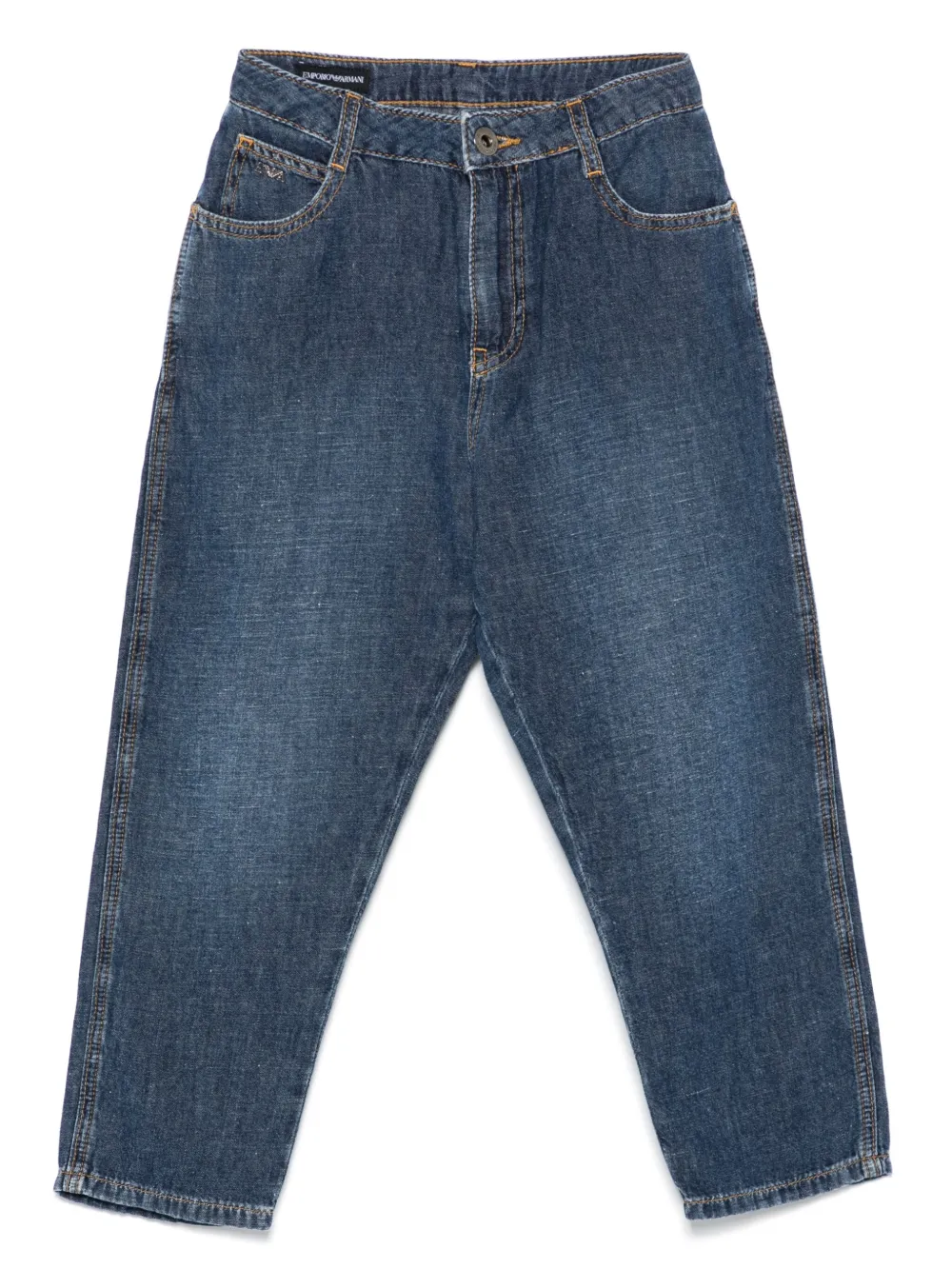 Emporio Ar i Kids Jeans met toelopende pijpen Blauw