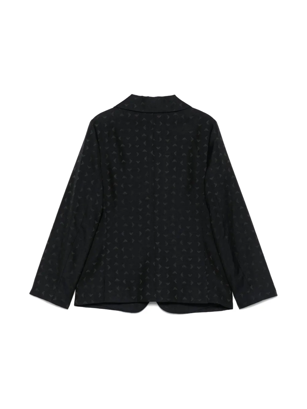 Emporio Armani Kids logo-jacquard blazer - Blauw