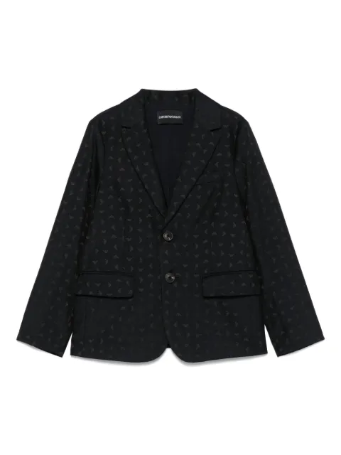 Emporio Armani Kids Blazer com logo jacquard