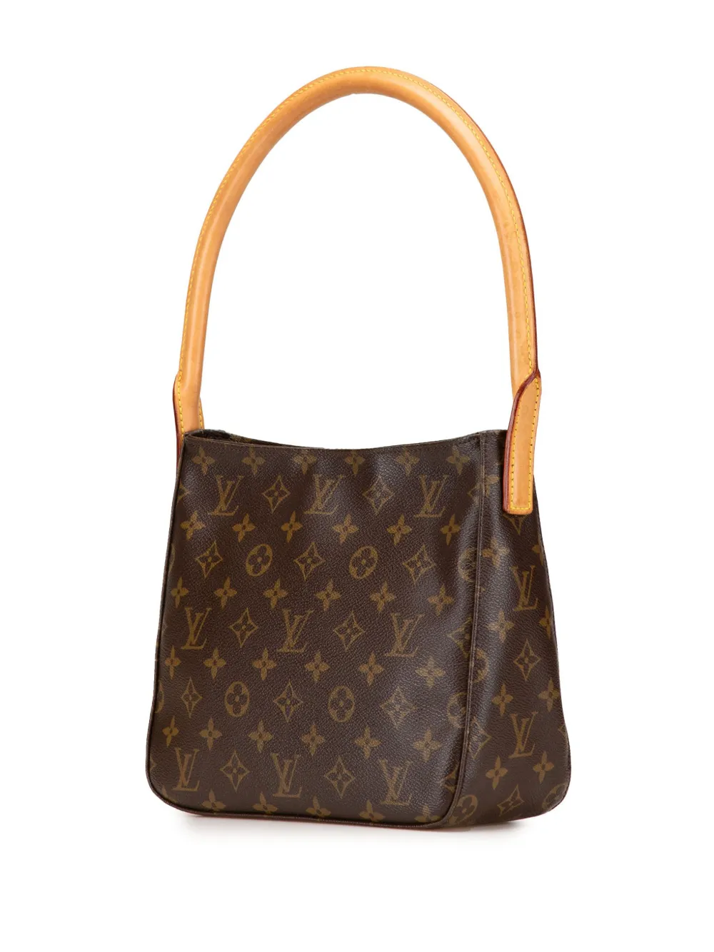 Pre-owned Louis Vuitton 2002 Monogram Looping Mm Shoulder Bag In Brown