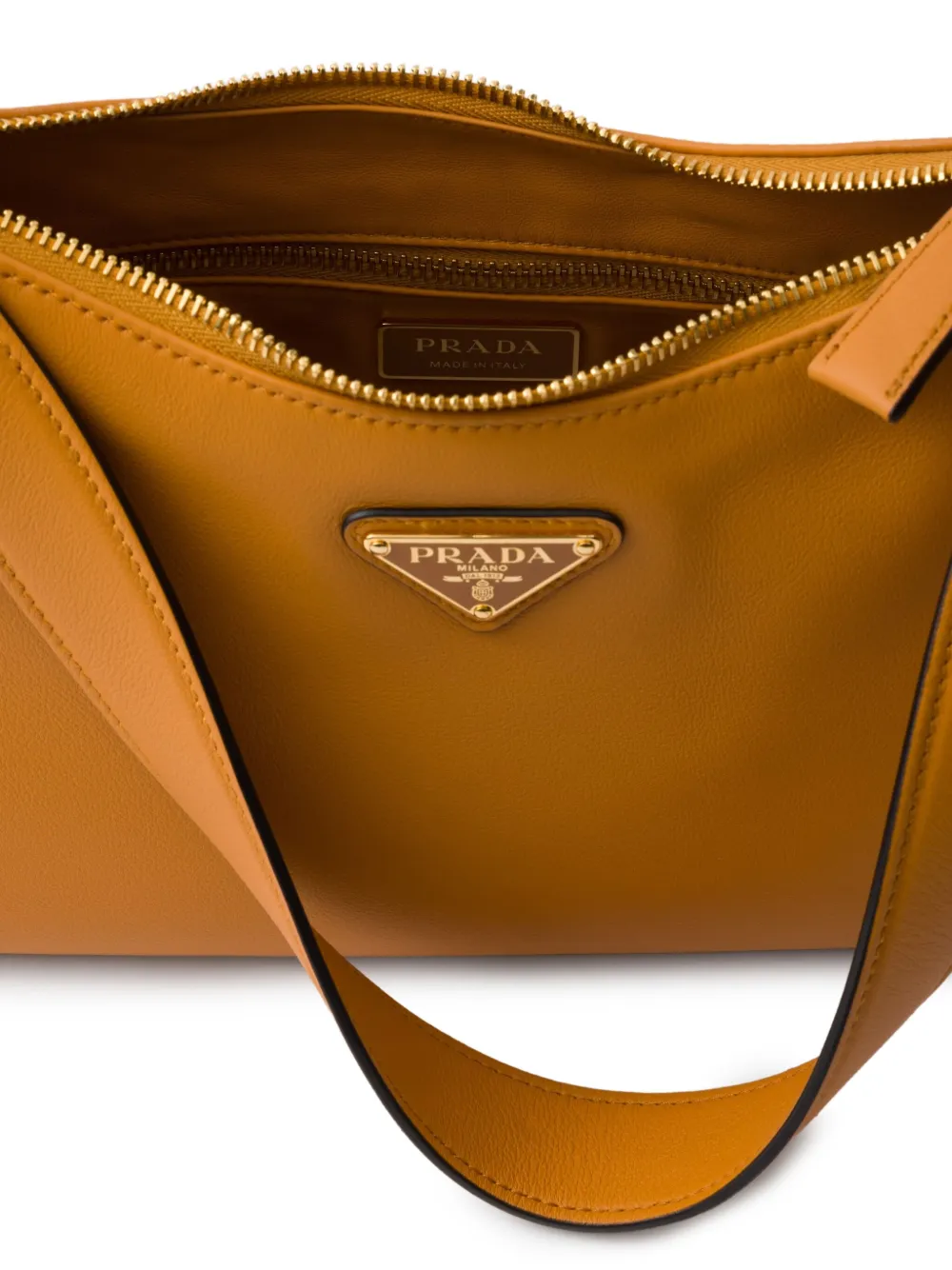Prada Aimée medium suède schoudertas Oranje