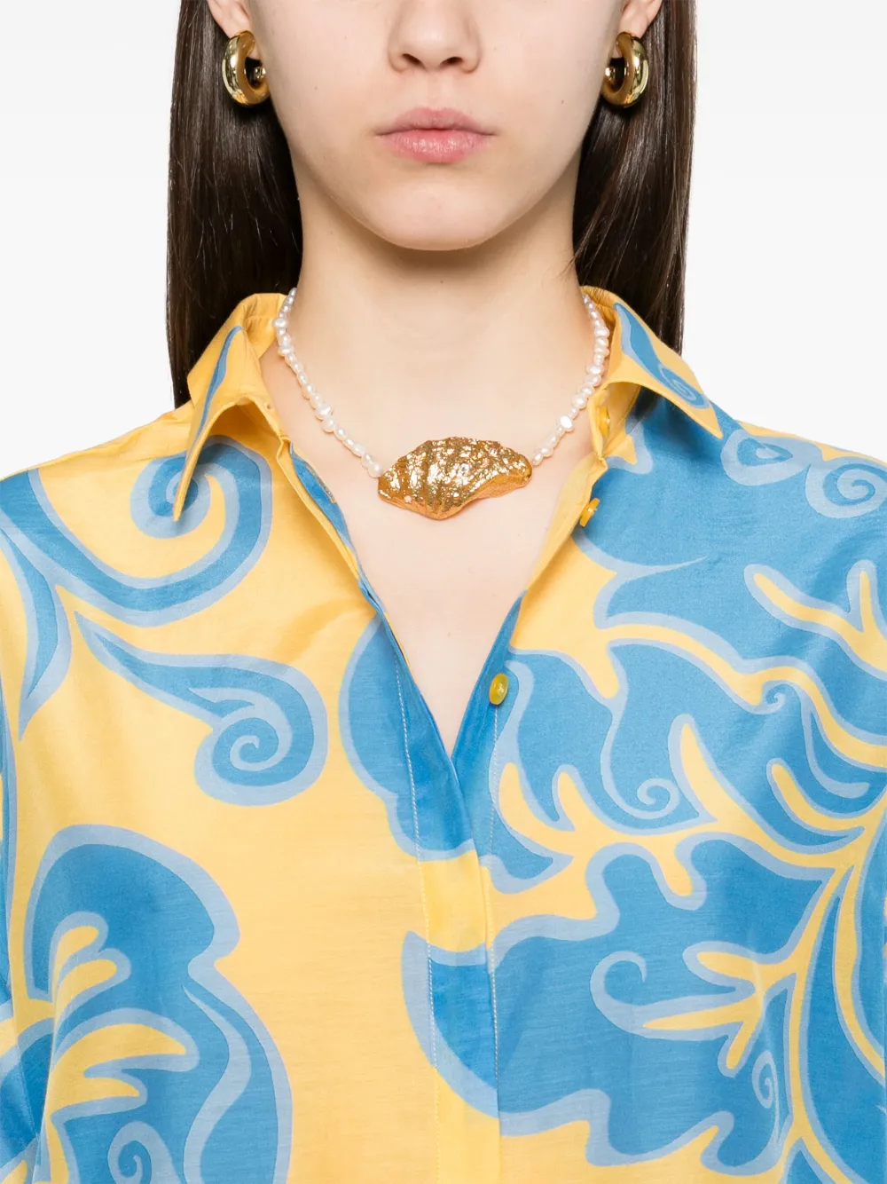 ETRO Blouse met print Geel