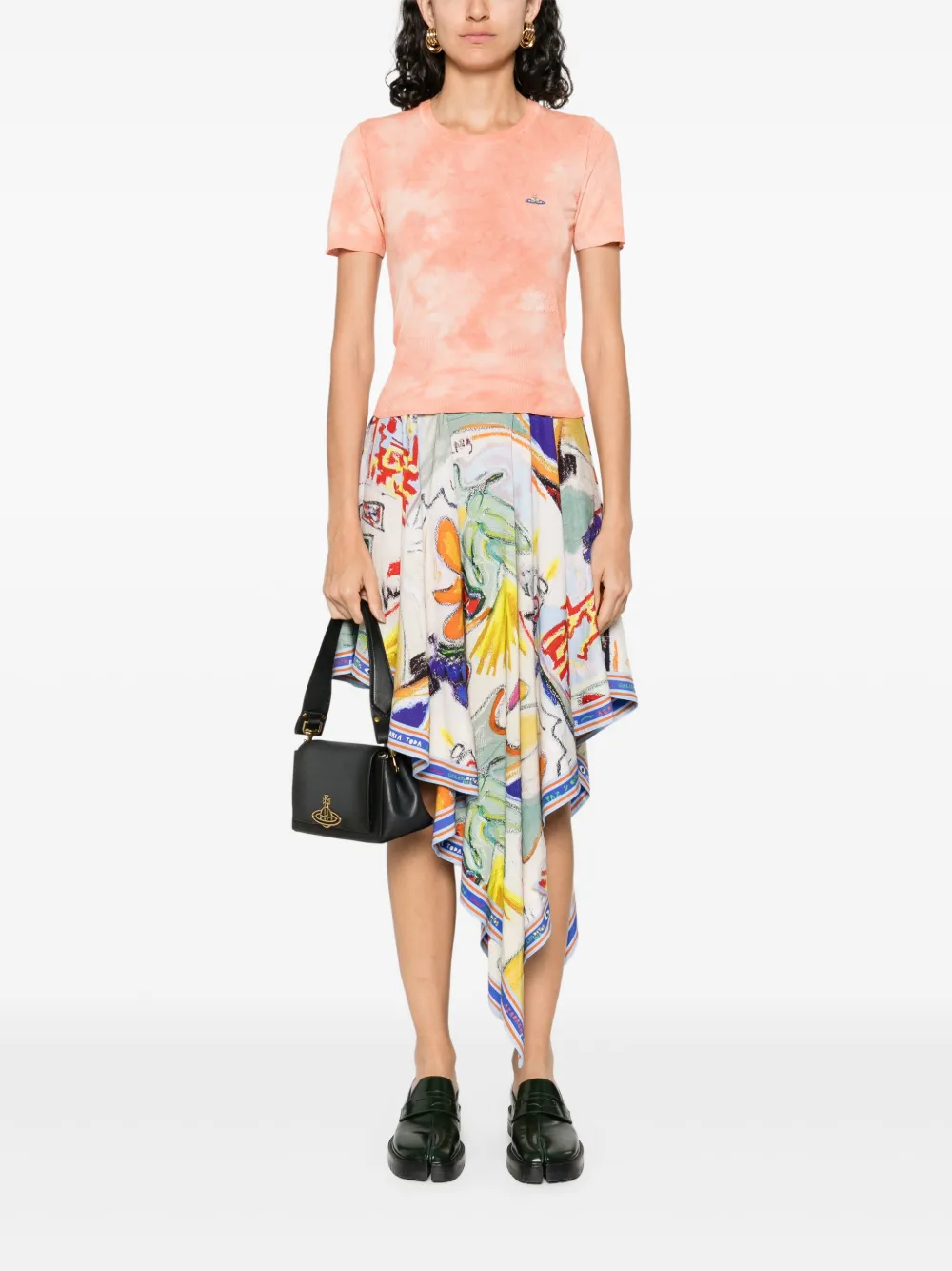 Shop Vivienne Westwood Orb-embroidered T-shirt