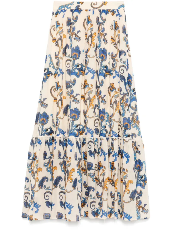 【ETRO】ペイズリー プリント プリーツ マキシ スカート ETRO ペイズリー マキシスカート | ニュートラル | FARFETCH JP