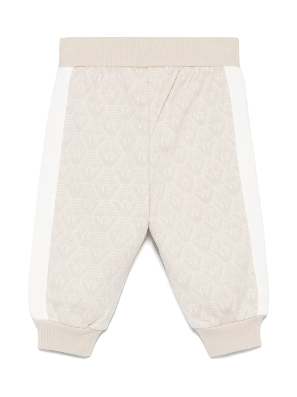 Emporio Armani Kids logo-jacquard jersey track pants - Beige