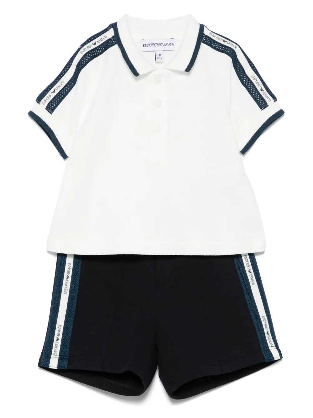 Emporio Armani Baby Boys Logo Tape Short Set In White
