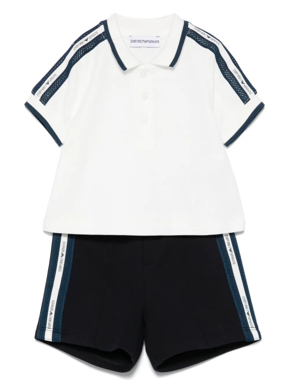 Emporio Ar i Kids Shorts met logoband Wit