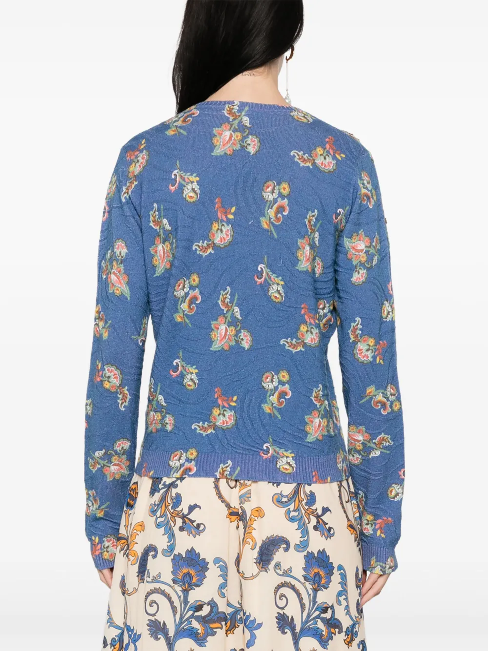 ETRO Top met bloemen jacquard Blauw