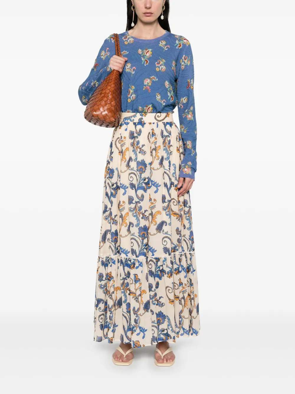 ETRO Top met bloemen jacquard - Blauw