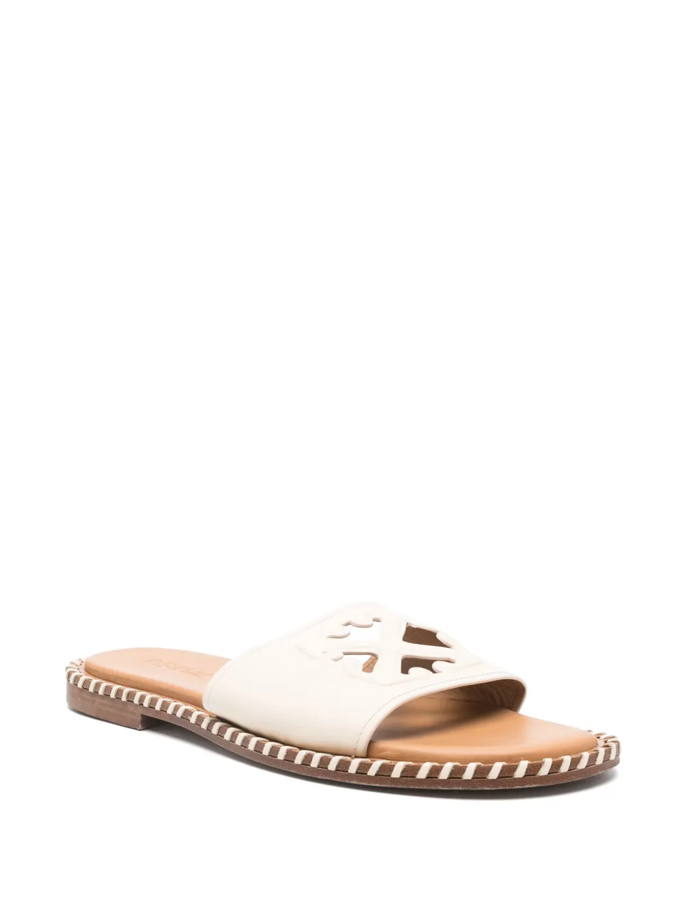 Off-White Pre-Owned Twist slippers met Arrow-reliëf - Beige