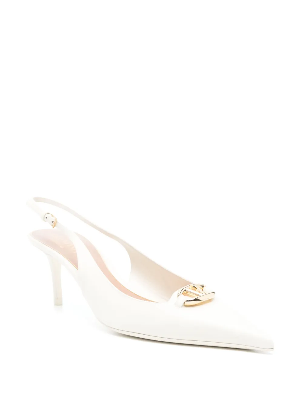 Valentino Garavani Pre-Owned 60 mm VLogo slingback pumps - Beige