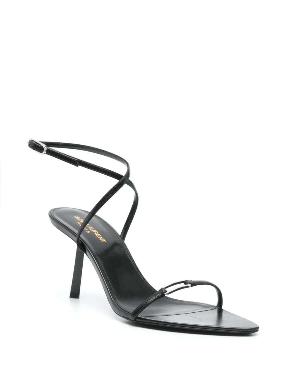 Saint Laurent Pre-Owned 75 mm Kitty sandalen - Zwart