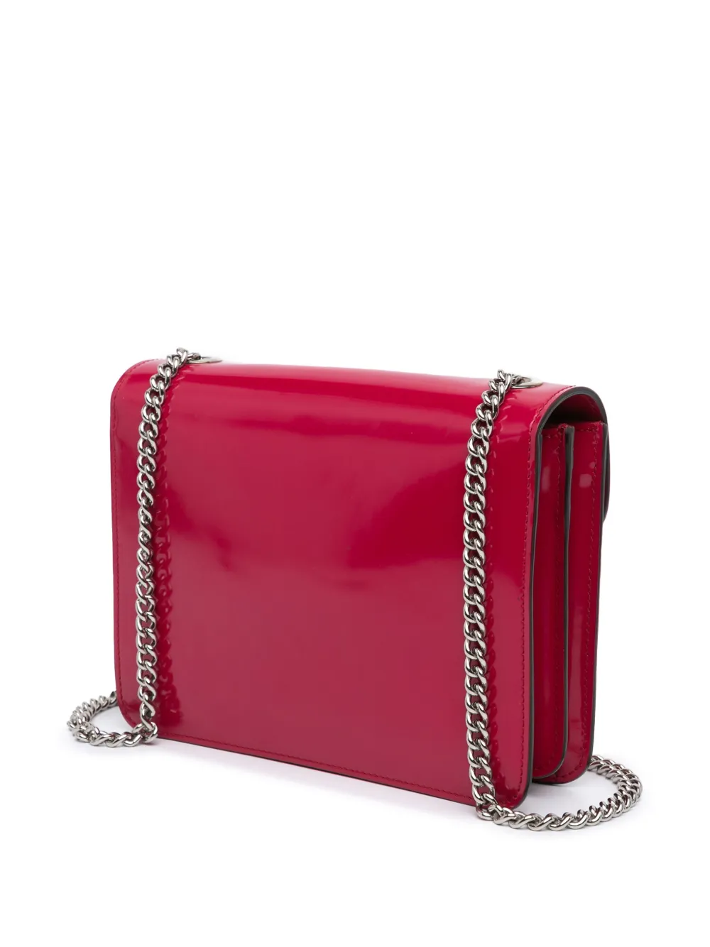 Pre-owned Gucci 2016-2024 Small Polished Calfskin Interlocking G Dollar Crossbody Bag In Red