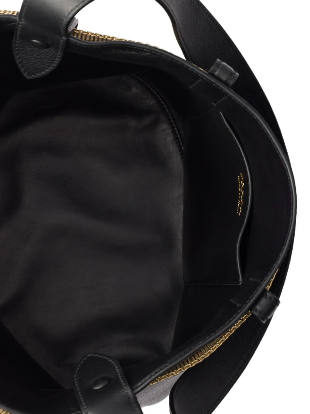 Prada Leren bucket-tas met gesp Zwart
